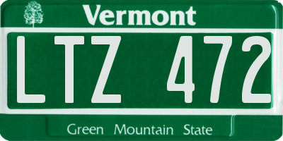 VT license plate LTZ472