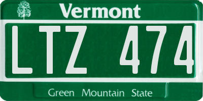 VT license plate LTZ474