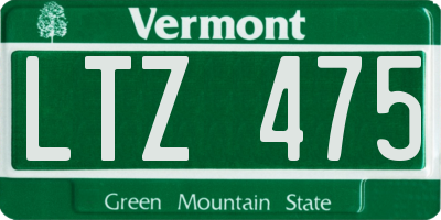 VT license plate LTZ475