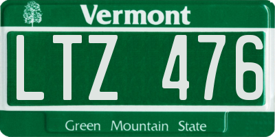 VT license plate LTZ476