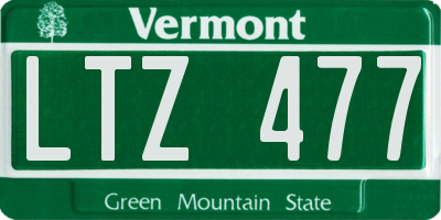 VT license plate LTZ477
