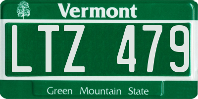 VT license plate LTZ479
