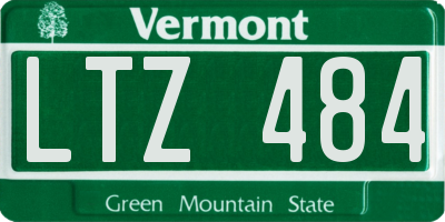 VT license plate LTZ484