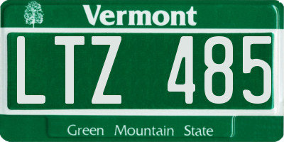 VT license plate LTZ485