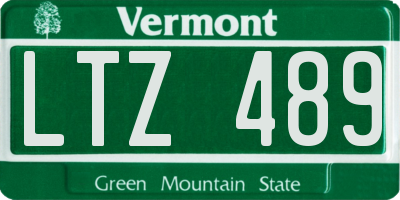 VT license plate LTZ489