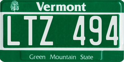 VT license plate LTZ494