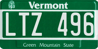 VT license plate LTZ496