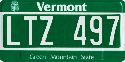 VT license plate LTZ497