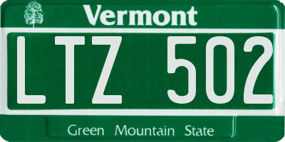 VT license plate LTZ502