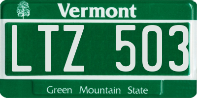 VT license plate LTZ503