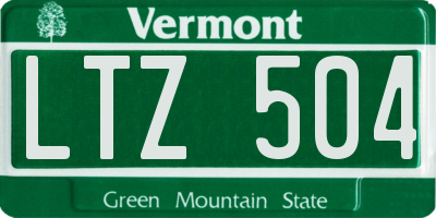 VT license plate LTZ504