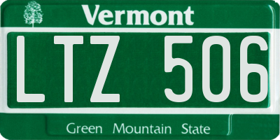 VT license plate LTZ506