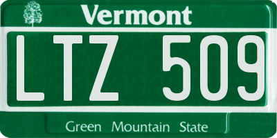 VT license plate LTZ509