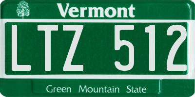 VT license plate LTZ512