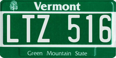 VT license plate LTZ516