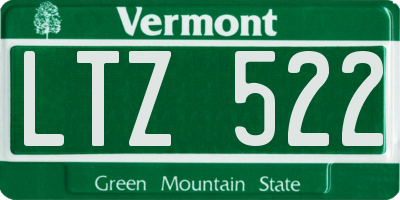 VT license plate LTZ522