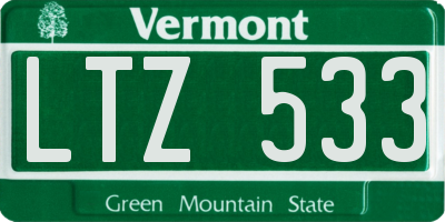VT license plate LTZ533