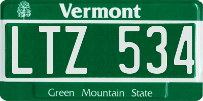 VT license plate LTZ534