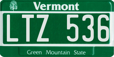 VT license plate LTZ536