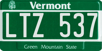VT license plate LTZ537