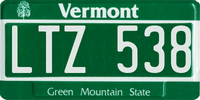 VT license plate LTZ538