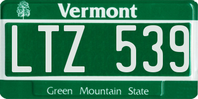 VT license plate LTZ539