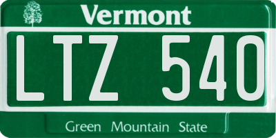 VT license plate LTZ540