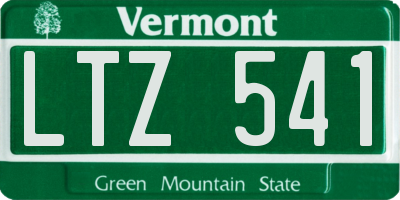 VT license plate LTZ541