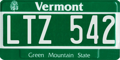 VT license plate LTZ542