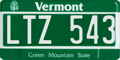 VT license plate LTZ543