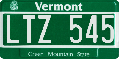 VT license plate LTZ545
