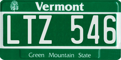 VT license plate LTZ546