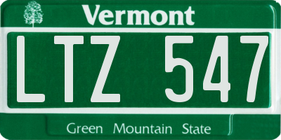 VT license plate LTZ547