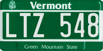 VT license plate LTZ548