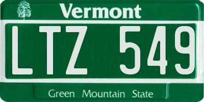 VT license plate LTZ549