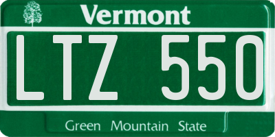 VT license plate LTZ550