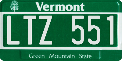 VT license plate LTZ551