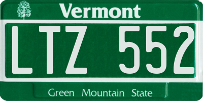 VT license plate LTZ552