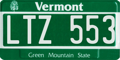 VT license plate LTZ553