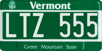 VT license plate LTZ555