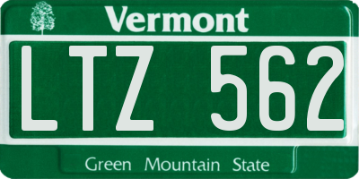 VT license plate LTZ562
