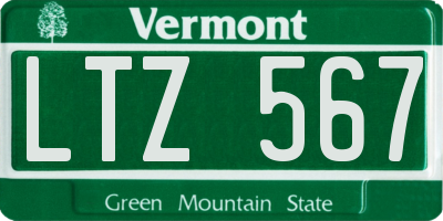 VT license plate LTZ567