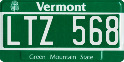 VT license plate LTZ568