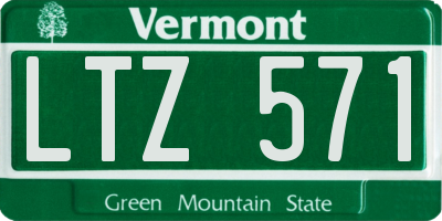 VT license plate LTZ571