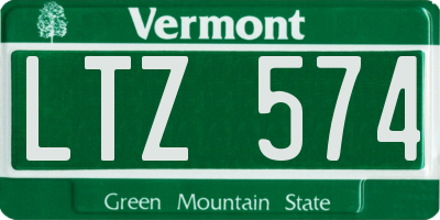 VT license plate LTZ574