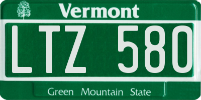 VT license plate LTZ580