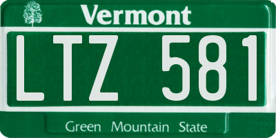VT license plate LTZ581