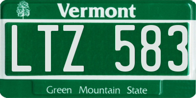 VT license plate LTZ583