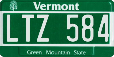 VT license plate LTZ584