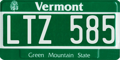 VT license plate LTZ585
